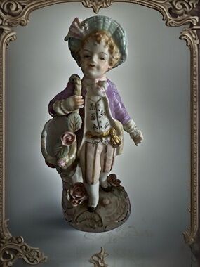 Vintage UCAGCO Japan Figurine: Ceramic Man with Spill Vase, 1950s Collectible